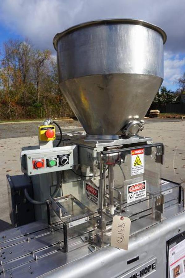 Used Colton Hope Twin Head Piston Filler, Bottom-Up Filling