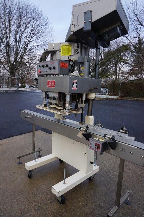 Used Kaps-All “E” Four Spindle Screw Capping Machine, Portable