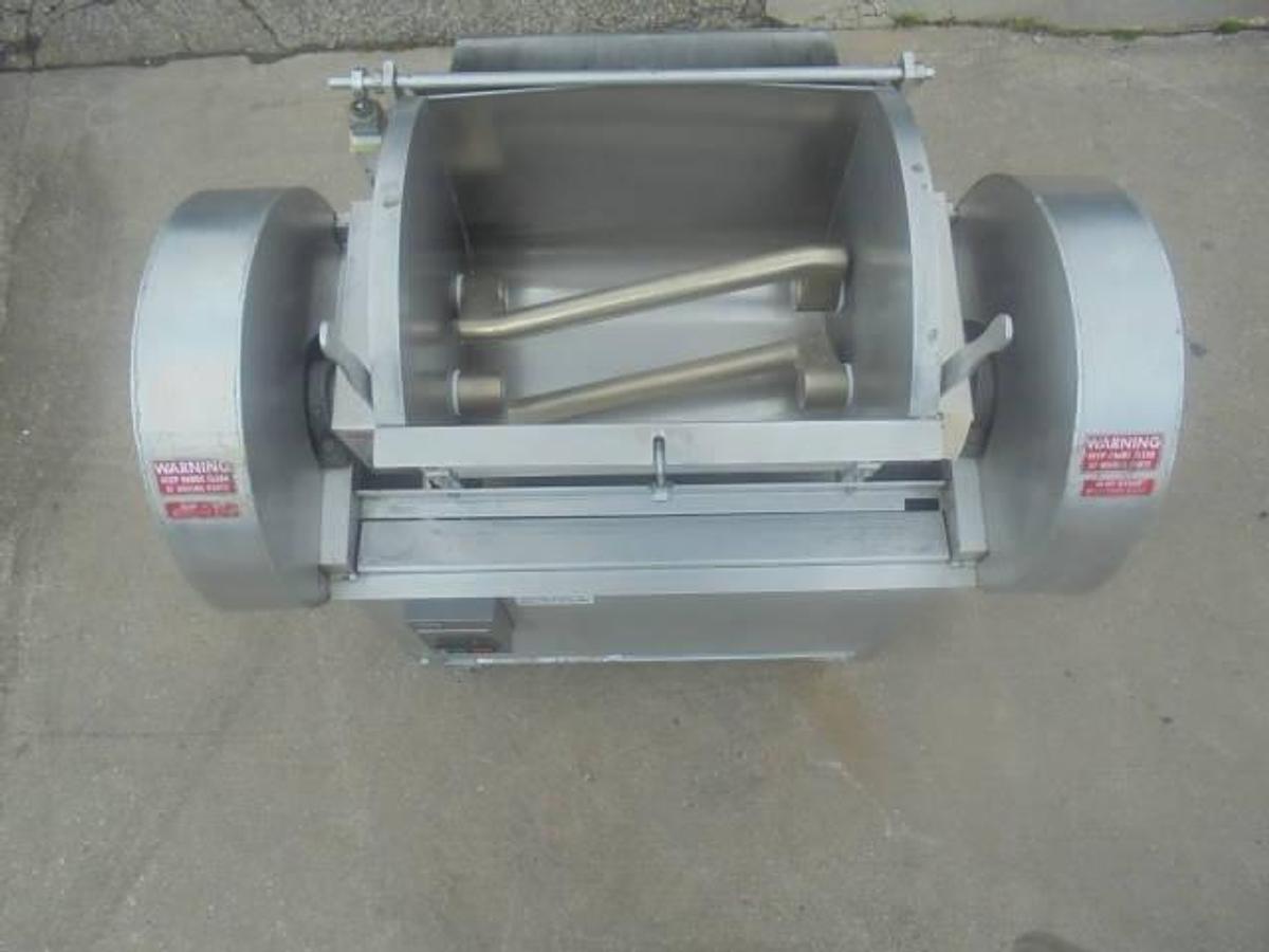 Used Lombi 50 Lb. Double Arm Pasta Dough Mixer, Tilt Discharge on Casters