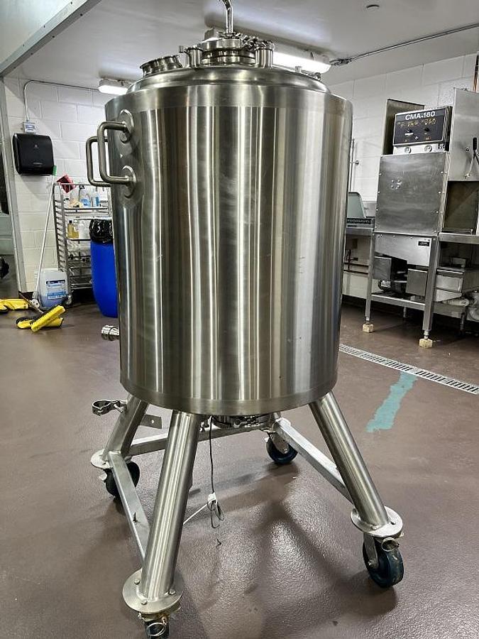 Used 250 Liter Lee SS Jacketed Vacuum Portable Tank