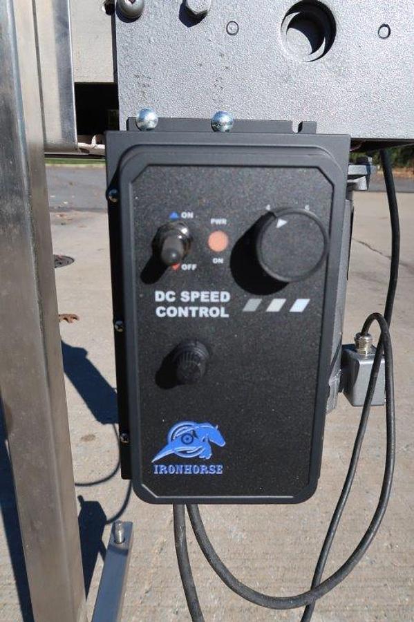 Used 4-1/2 In. Wide X 57 In. Long Motorized Bottle Conveyor, Variable Speed