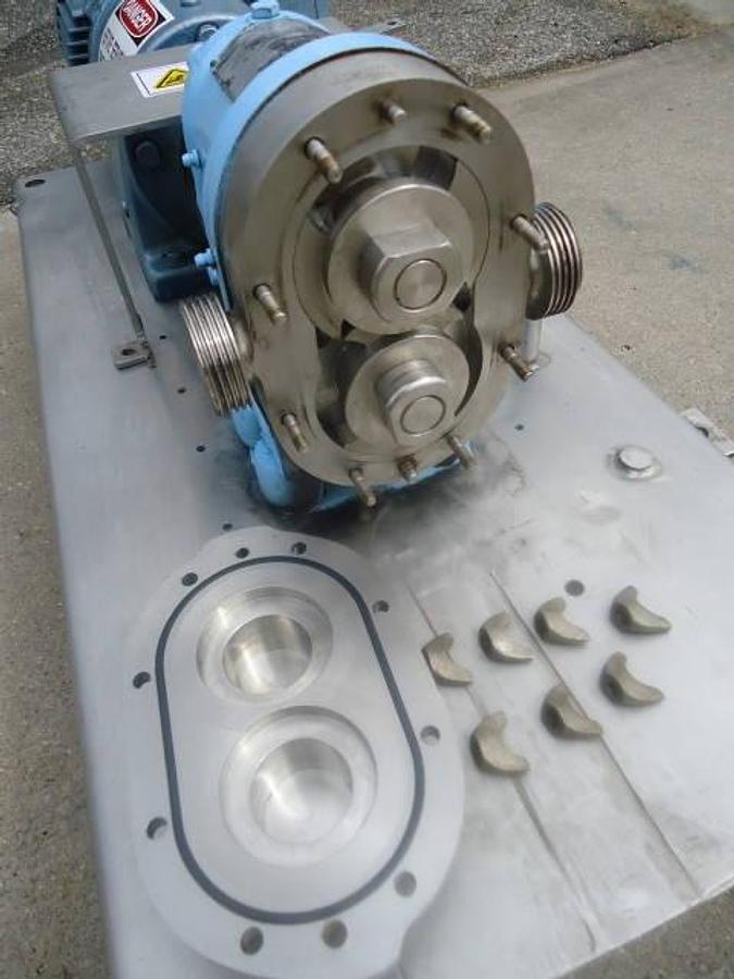 Used Waukesha Size 10 Stainless Steel Positive Displacement Pump, 2 Hp