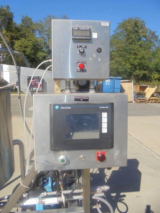 Used 100 Gallon Cherry Burrell 316 Stainless Steel Jacketed Pressurized Kettle/Reactor, Tilt Out Agitation