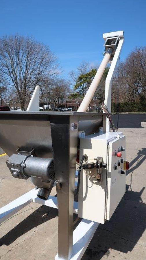 Used AMS 4 In. Diameter Inclined Flexible Screw Conveying System, Portable