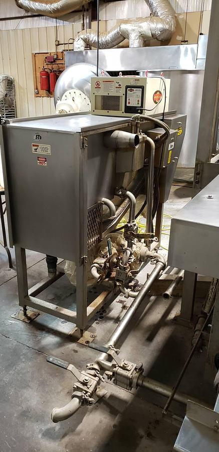 Used Stein 16 In. Wide x 13 Ft. Long Gas Fired Fryer with Hold Down Belt
