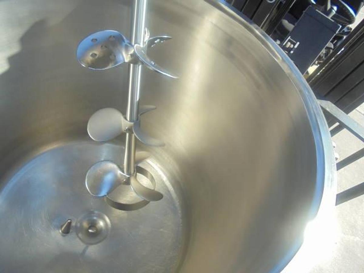 Used 100 Gallon Cherry Burrell 316 Stainless Steel Jacketed Pressurized Kettle/Reactor, Tilt Out Agitation