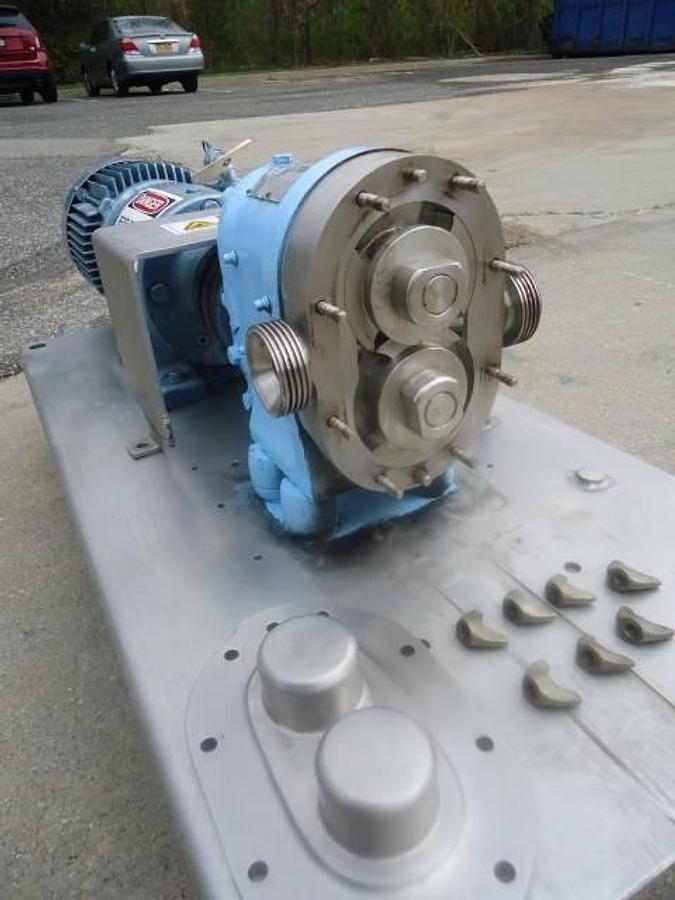 Used Waukesha Size 10 Stainless Steel Positive Displacement Pump, 2 Hp