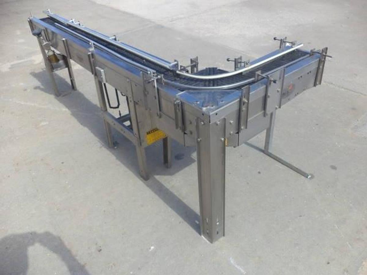Used Shuttleworth 106 In. “L” Shaped Conveyor, 5-1/2 inch wide belt