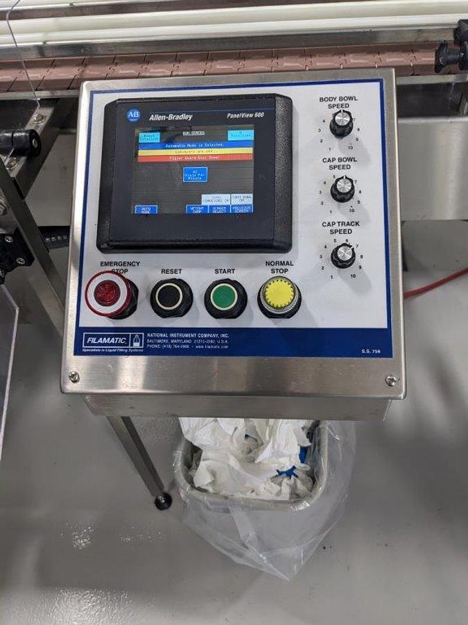 Used National Instrument Filamatic 10 Piston Vial Piston Filler/Capper, Sanitary