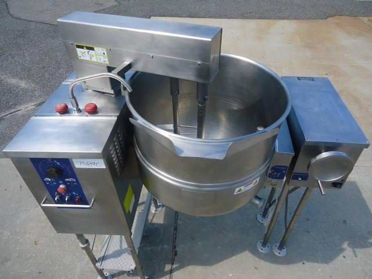 Used 60 Gallon Cleveland Range Gas Fired Twin Action Kettle, 316 Stainless Steel-