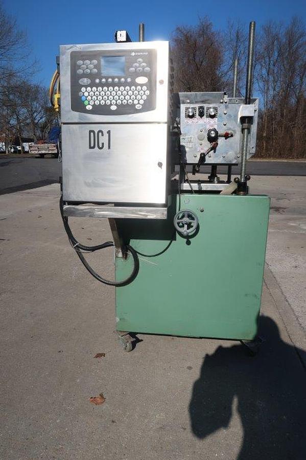 Used Domino Ink Jet Printer, Mounted on Bottomless Conveyor/Gap Transporter