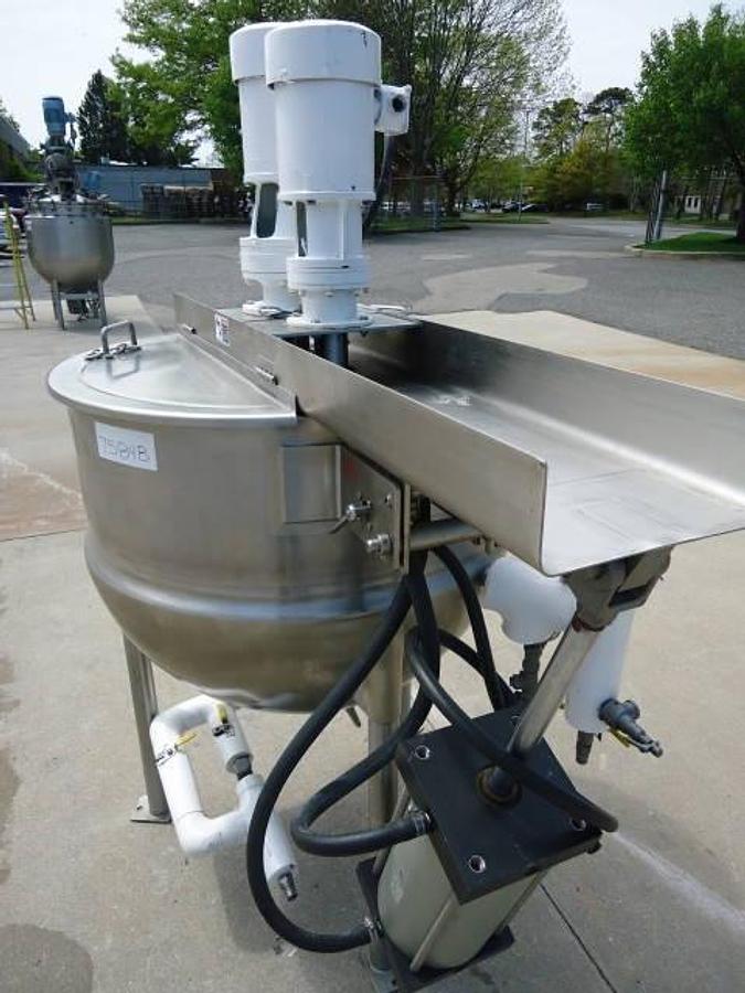 Used 100 Gallon Lee Stainless Steel Twin Action Kettle, 90 Psi Jacket