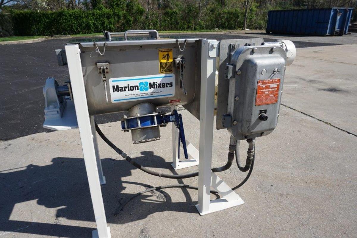 Used Marion 1.5 Cubic Foot Stainless Steel Plow Mixer, Explosion Proof