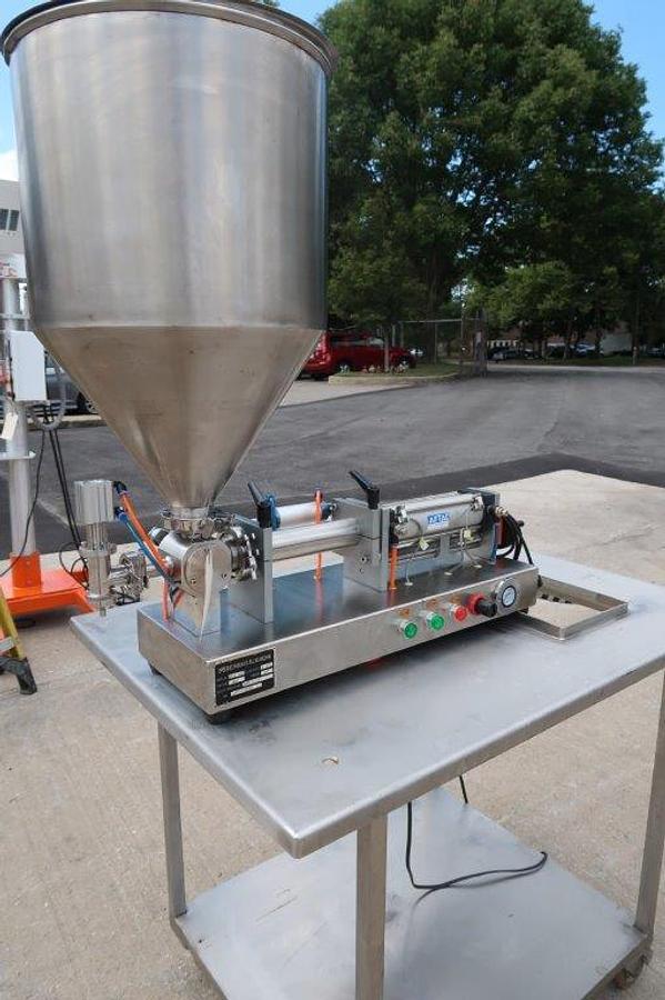 Used GPTG Tabletop Air Operated Semi-Automatic Piston Filler, 250mL Maximum Fill