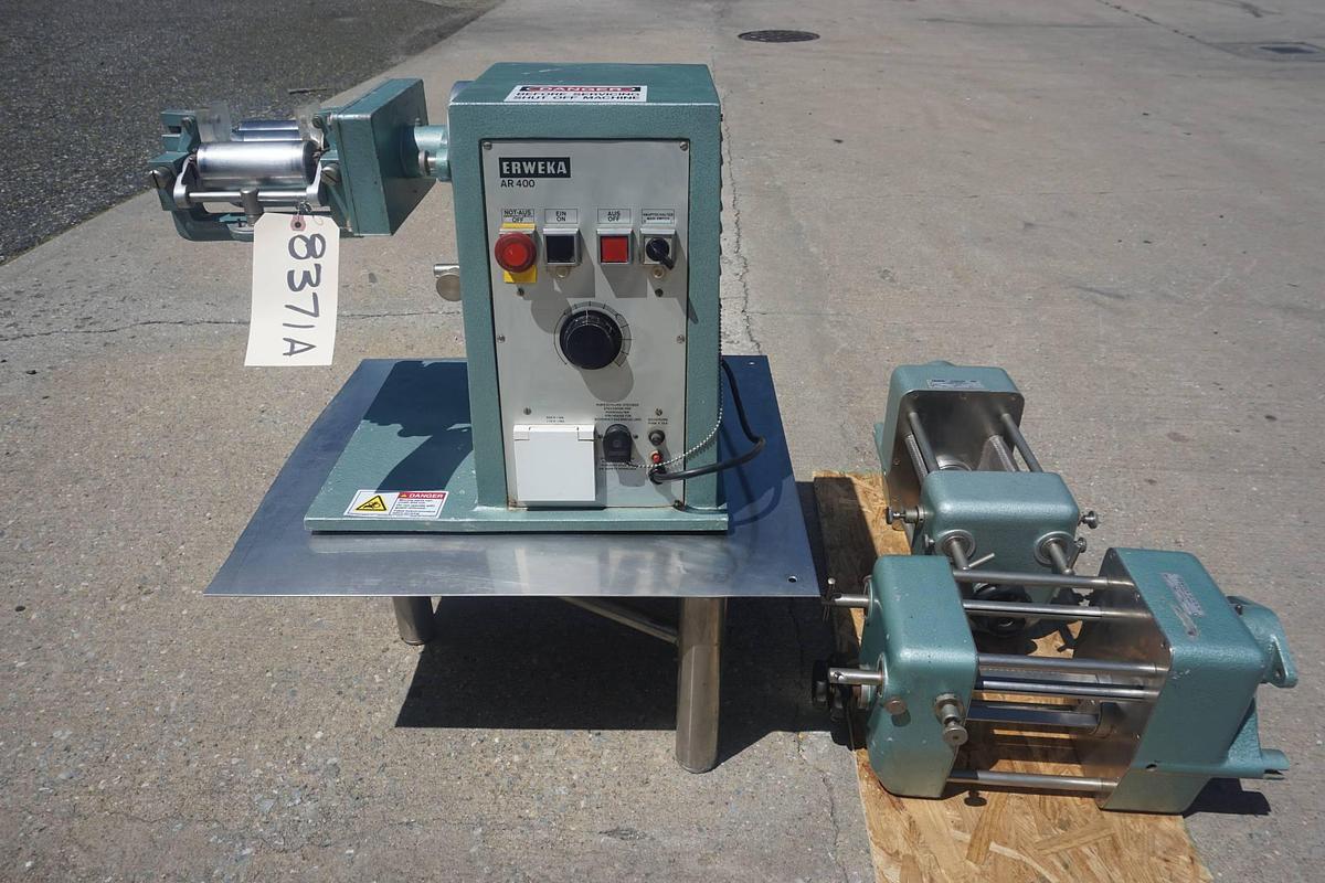 Used Erweka 2 In. X 4 In. Tabletop Lab Three Roll Mill and Oscillating Granulator