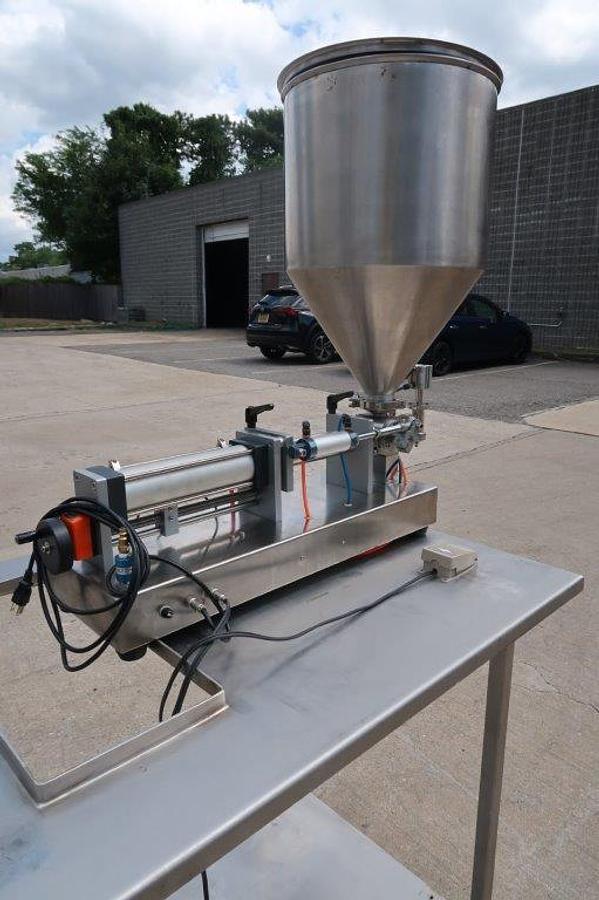 Used GPTG Tabletop Air Operated Semi-Automatic Piston Filler, 250mL Maximum Fill