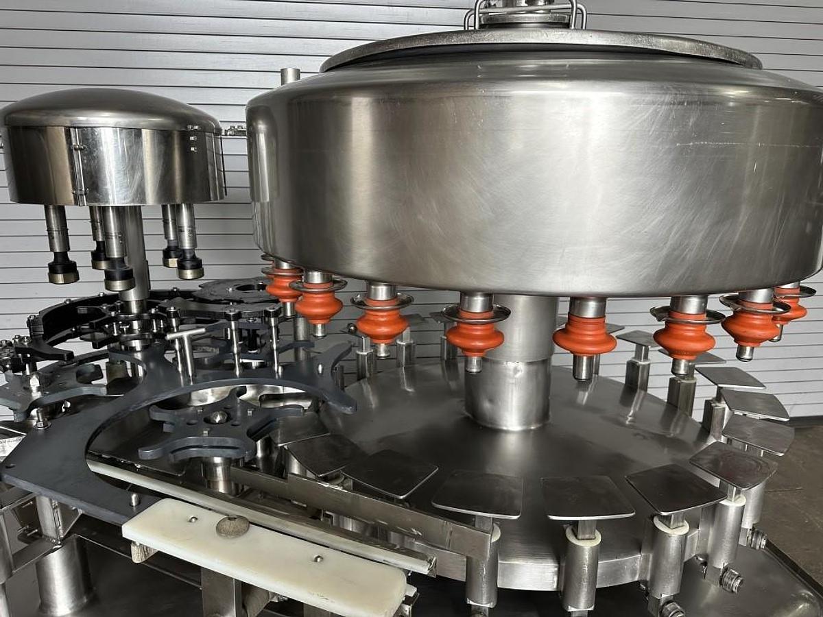 Used Federal 21 Valve Rotary Gallon Bottle Filler with 5 Head Screw Capper