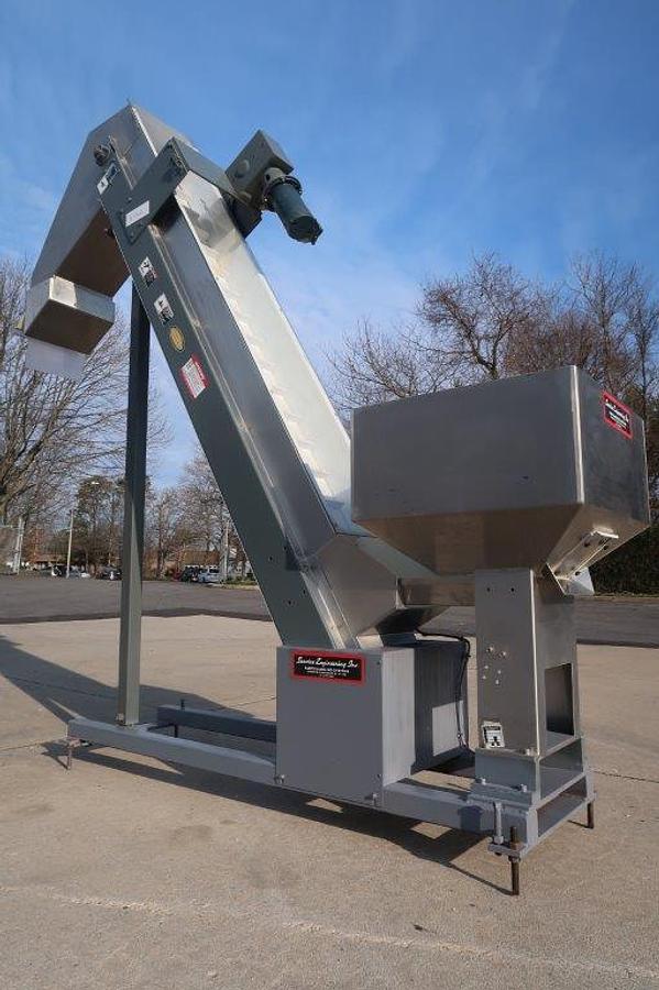 Used Hytrol 12 In. Wide Inclined Cleat Belt Conveyor/Feed, 80 In. Discharge Height