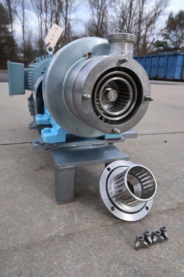 Used Waukesha SP4 Stainless Steel Inline Shear Pump, 10 HP