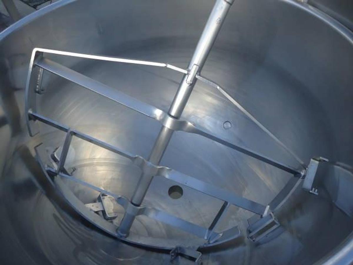 Used 350 Gallon 316 Stainless Steel Jacketed Inclined Agitated Mix Kettle