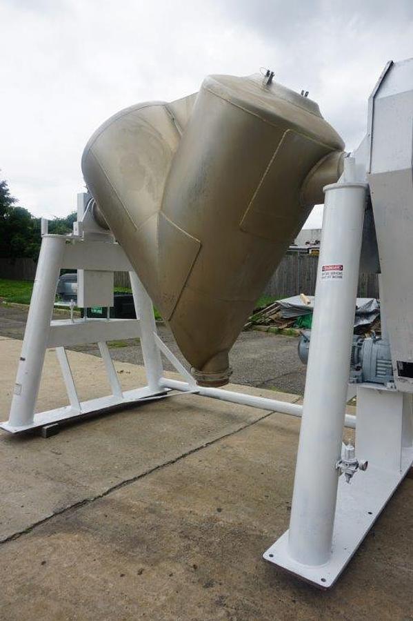 Used 60 Cu. Ft. Patterson Kelley Stainless Steel Twin Shell “V” Blender, With Intensifier Bar