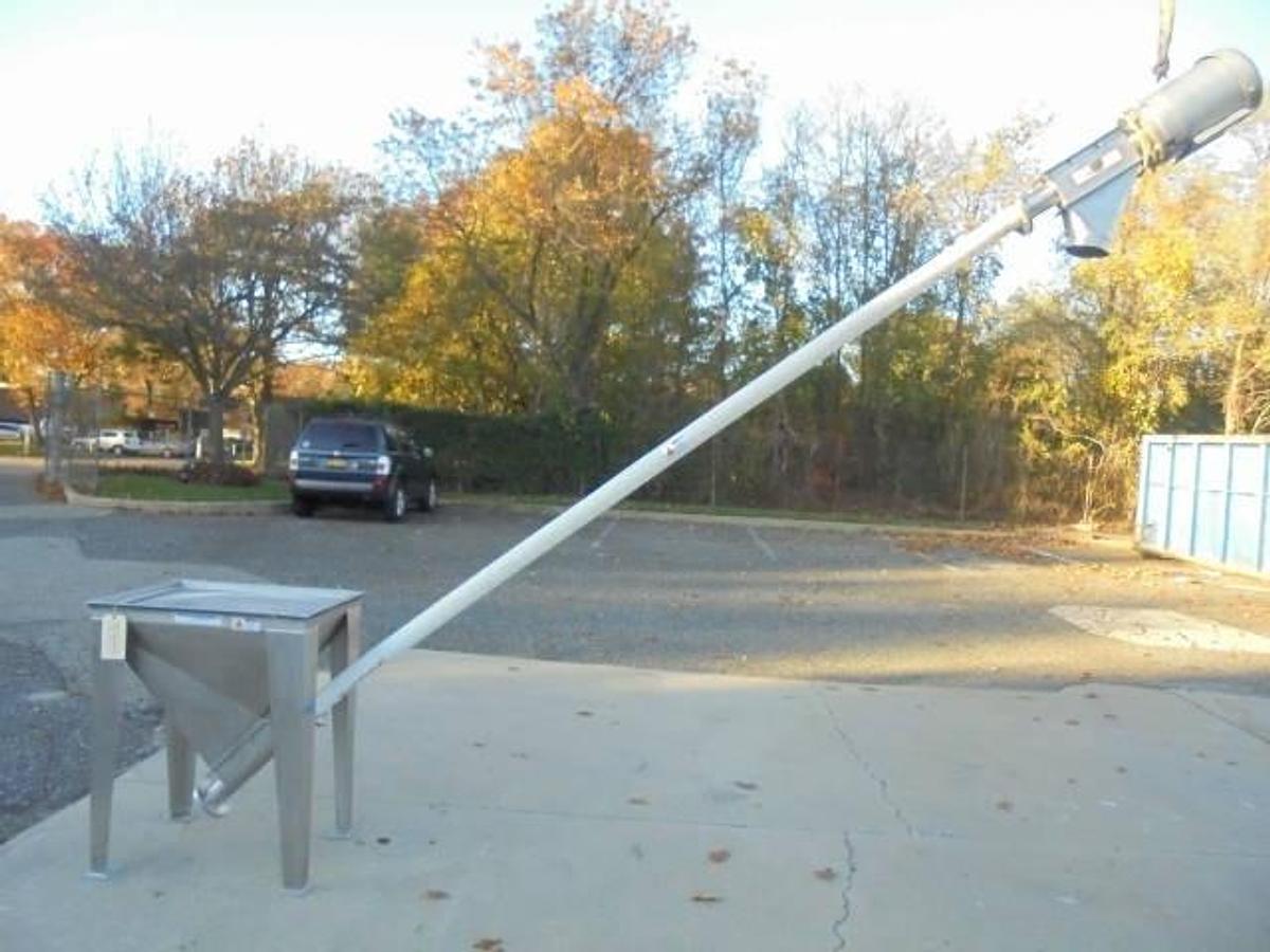 Used Spiroflow Orthos Flexible Screw Conveyor/Feeder, 12 Ft. Long Stainless Screw