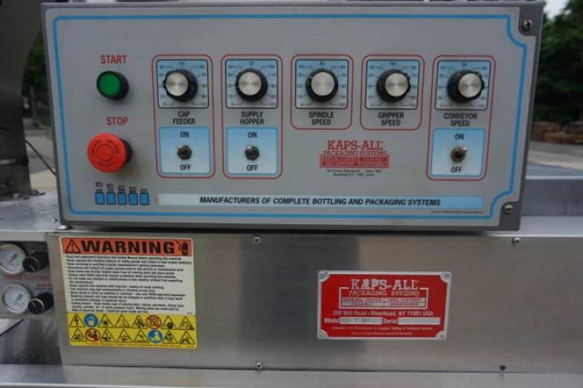 Used Kaps All A6 Six Spindle Screw Capper, 36 In. Diameter Feed Bowl