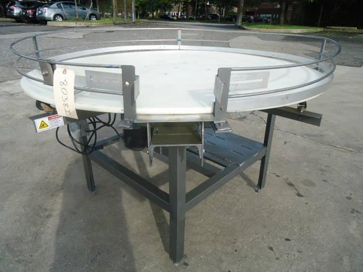 Used 60 Inch Diameter Rotary Unscrambling/Accumulating Table, 115 Volt