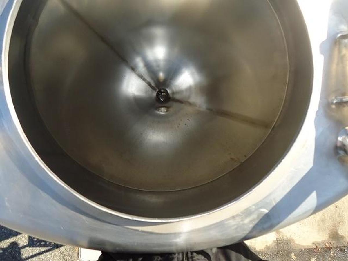 Used 600 Gallon Hicks Equipment Portable Cone Bottom Tank, 316L Stainless