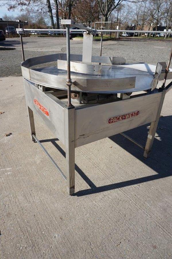 Used PackWest 48 In. Diameter Stainless Steel Rotary Unscrambling/Accumulating Table