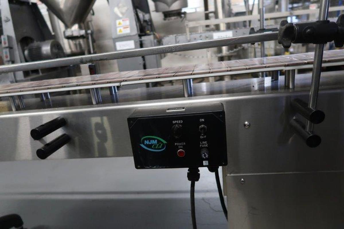 Used NJM/CLI 6 In. x 72 In. SS Bottle Conveyor, Varispeed
