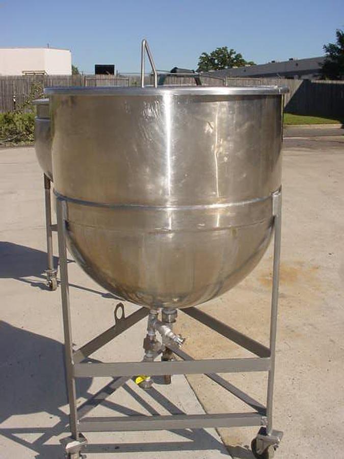 Used 50 Gallon Stainless Steel Jacketed Kettle, Portable