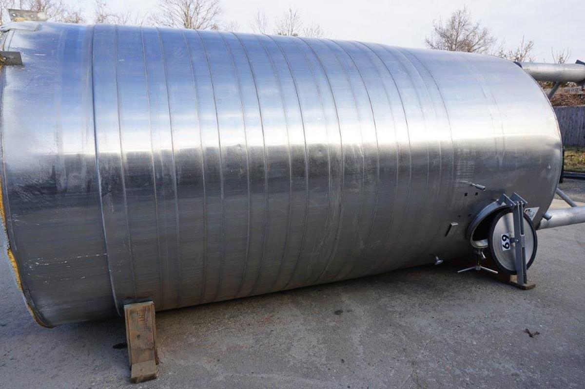 Used 3,660 Gallon Stainless Steel Jacketed Vertical Tank, Wine Use
