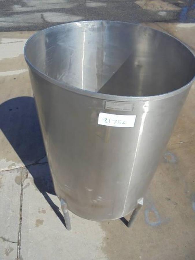 Used 200 Gallon Stainless Steel Vertical Tank, Cone Bottom-