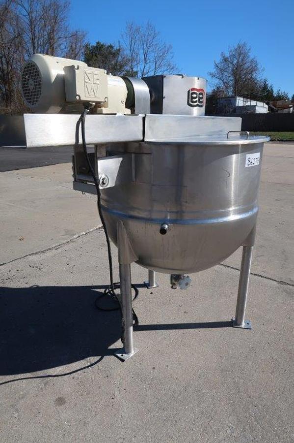 Used 100 Gallon Lee 316 SS Double Motion Kettle, 90PSI Jacket