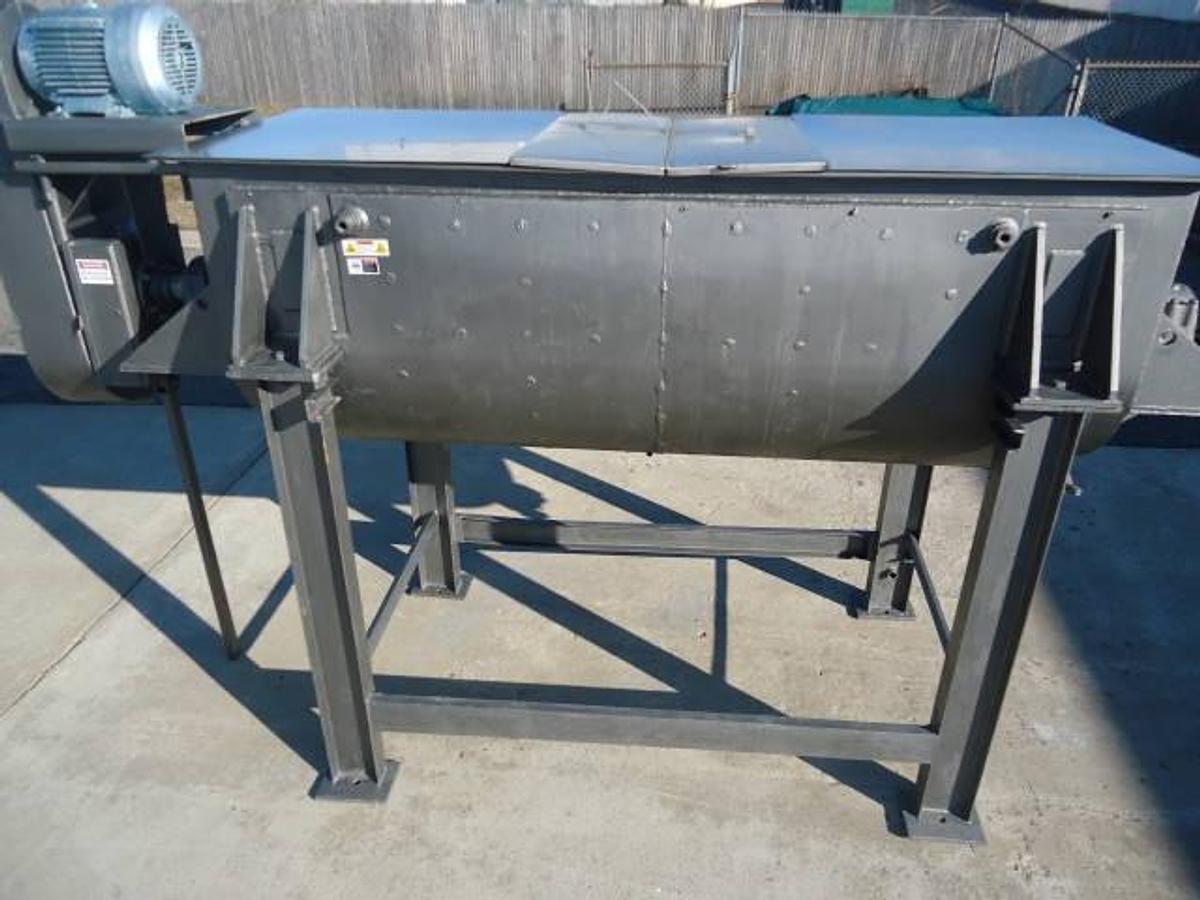 Used 100 Cu.ft. Stainless Jacketed Double Ribbon Blender, 25 Hp