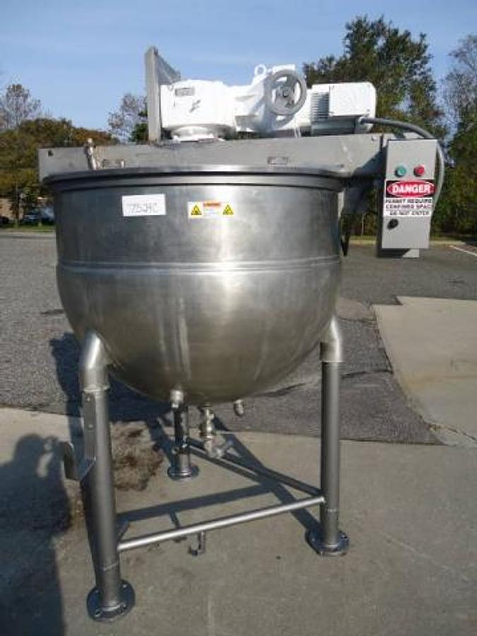 Used 200 Gallon Groen Stainless Steel Scraper Agitated Kettle, 100 Psi