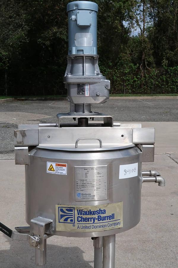 Used 10 Gallon Waukesha Cherry Burrell 316L Stainless Scraper Kettle, 150 PSIG Jacket