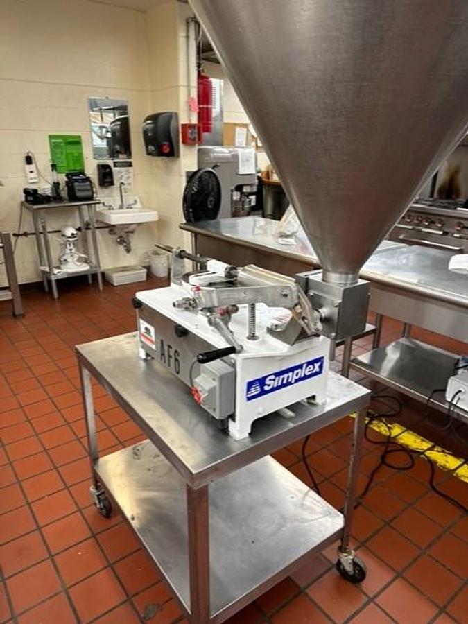 Used Simplex AS-1 Single Head Electric Piston Filler, Oversized Hopper