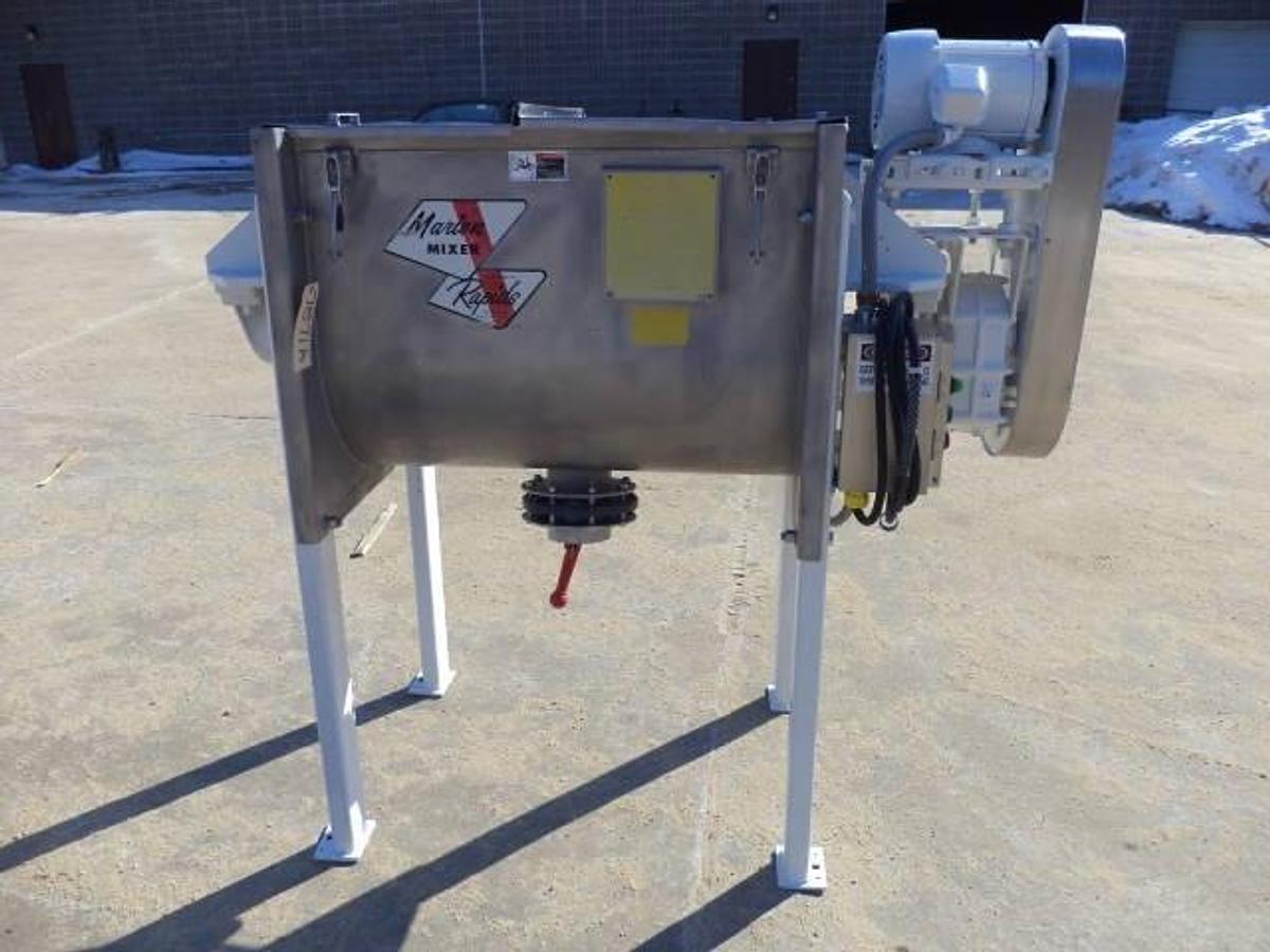 Used 10 cu. ft. Marion stainless steel paddle mixer, center bottom discharge