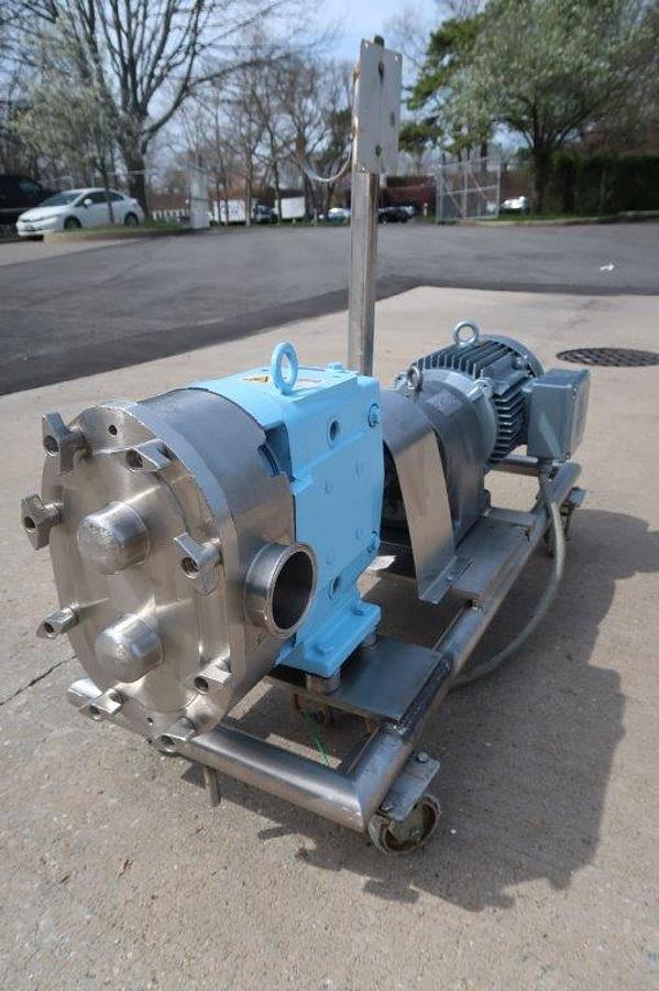 Used Waukesha 130 Stainless Positive Displacement Pump, 10 HP Motor