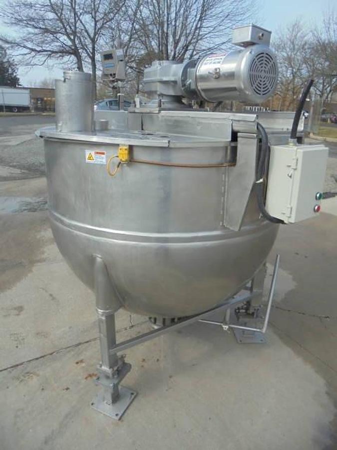 Used 300 Gallon Lee Stainless Steel Dual Action Scraper Kettle, 90 PSI Jacket