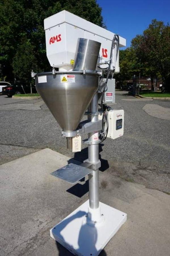 Used AMS A-100 Single Auger Pedestal Powder Filler, with Flexicon Feeder