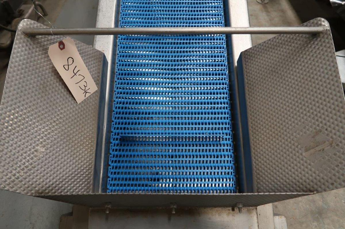 Used 12 In. Wide Stainless Inclined Cleated Belt Conveyor, Portable