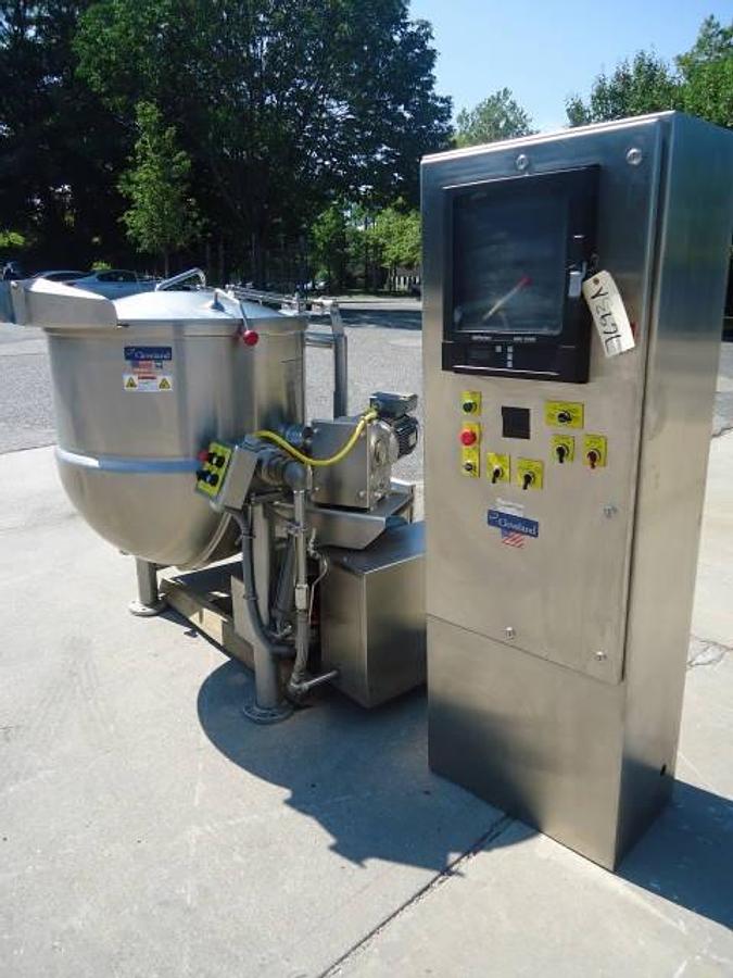 Used 100 Gallon Cleveland Range Jacketed, Agitated Tilt Kettle, Usda