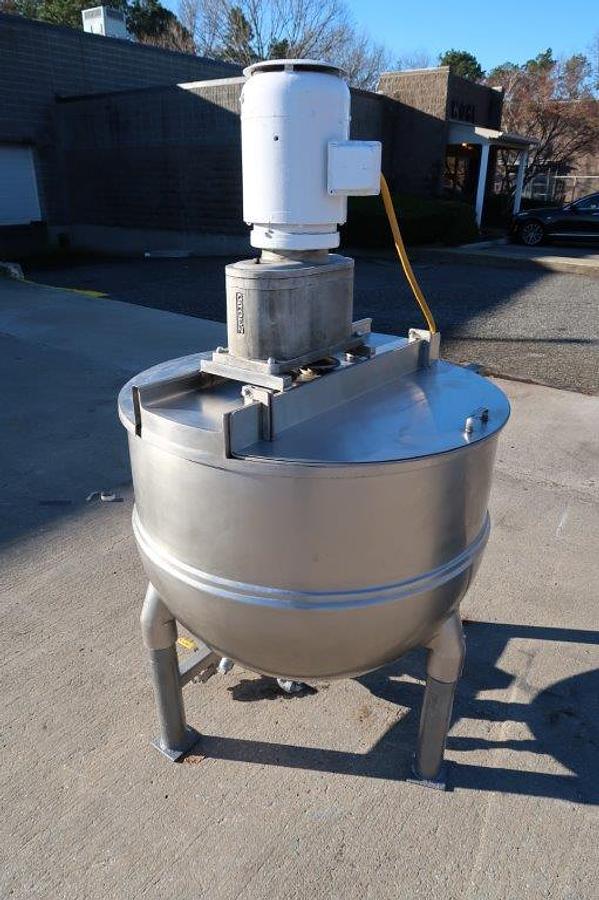 Used 150 Gallon Groen Twin Action Scraper Kettle, 100 PSI Jacket