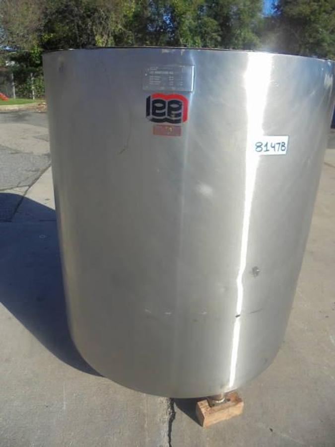 Used 400 Gallon Lee SS Jacketed Kettle, 100 PSI Jacket