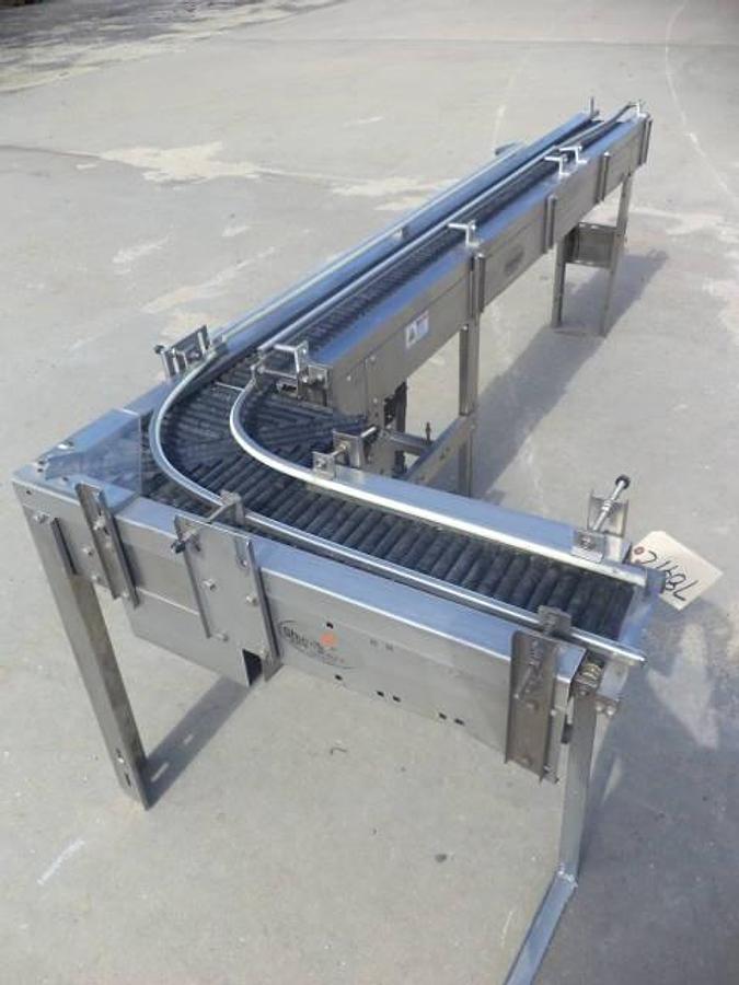 Used Shuttleworth 106 In. “L” Shaped Conveyor, 5-1/2 inch wide belt