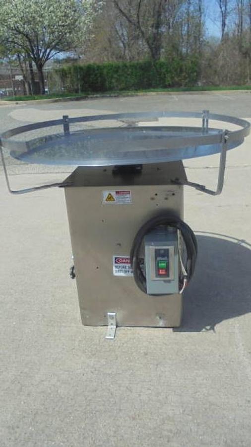 Used 36 In. Diameter J G Machine Works Unscrambling/Accumulating Table, Stainless Steel