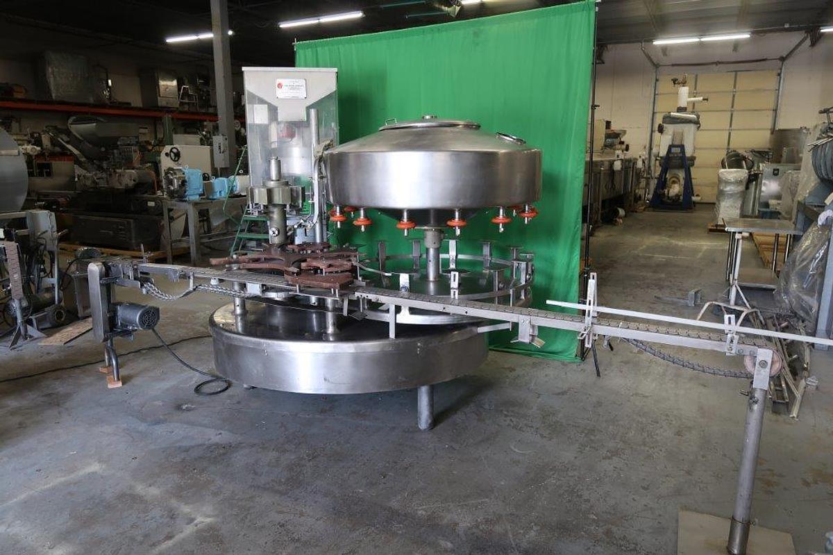 Used Filler Specialties 14 Valve Rotary Filler with Snap Capper, Stainless